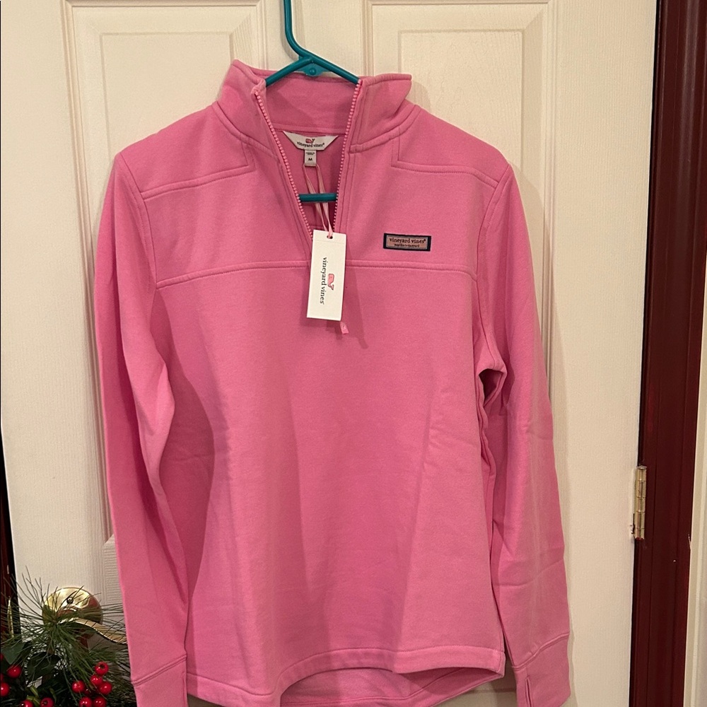 Vineyard Vines Women's Pink Half-Zip Sweatshirt